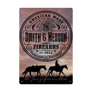 SMITH & WESSON AMERICAN MADE SINCE 1852 TIN METAL SIGN. VINTAGE STYLE WALL DECOR - Picture 1 of 10