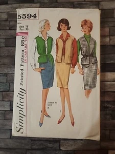 Simplicity 5594 UNCUT • Miss' Skirt Blouse & Jerkin • Size 16 • Bust 36 - Picture 1 of 2