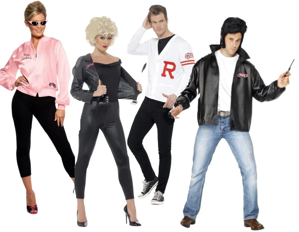 Grease Pink Ladies Jacket Sandy Official Smiffys Fancy Dress Costume Adults UK 8 - Image 1 of 4
