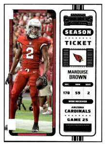 Billet de saison Marquise Brown 2022 Panini Contenders #2 NFL Cardinals ID : 58518