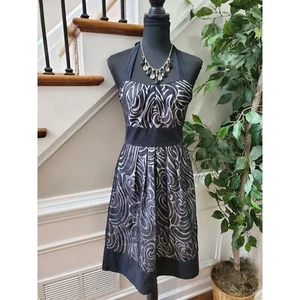 White House Black Market Women's Rayon Halter Neck Casual Knee Length Dress 4 - Picture 1 of 10