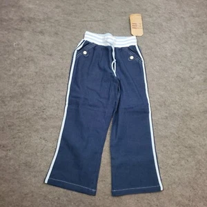 NEW HIP Girls Pants M Medium Blue Sweatpants Cropped Bootcut Chambray Casual - Picture 1 of 9
