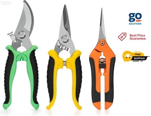 3 Pack Stainless Steel Garden Pruning Shears, Handheld Garden Scissors - Picture 1 of 7