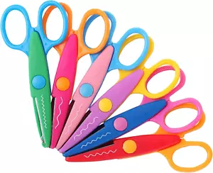 Craft Scissors - Decorative Edge, 6 Pack, Zig Zag, Scrapbooking, Fancy, Pattern, - Picture 1 of 12