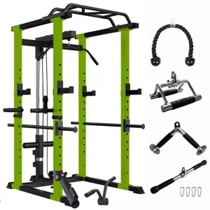 Multi-functional Power Cage, w 1000Lbs Capacity Fitness Barbell Rack Squat Rack - Picture 1 of 15