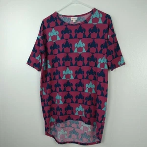 LuLaRoe Tunic Top XXS Red Disney Mouse Ears High Low Short Sleeve - Picture 1 of 8