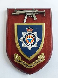 Northumbria Police Force with Pewter MP5 Military Wall Plaque - Picture 1 of 1
