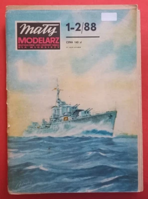Modellbaubogen Maly Modelarz 1-2/88, Zerstörer ORP PIORUN  in 1:200 - Bild 1 von 4