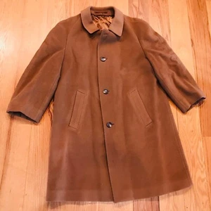 CALW Coat Camel Hair Wool Light Brown Vintage Warm Soft Jacket Coffee Cashmere - Picture 1 of 9