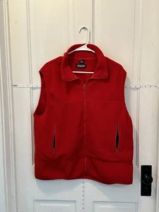 Lands End Red Fleece Vest Pockets Full Zip Size Extra Large 18-20 Women’s Youth - Picture 1 of 5
