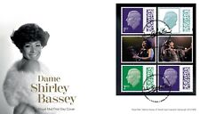 GB 2023 KCIII DAME SHIRLEY BASSEY DEFINITIVES PANE 4 FIRST DAY COVER Cardiff pmk