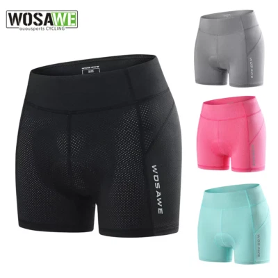 WOSAWE Women Cycling Underwear Gel 3D Padded Pants Bicycle Briefs Ladies Shorts - Image 1 of 4