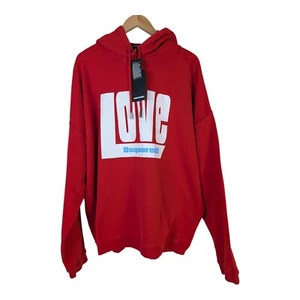 Dsquared2 Love Print Logo Print Rot Weiß Herren XL Hoodie, Neu + Etikett UVP 430£🚀 - Bild 1 von 13