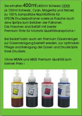 400ml Druckerfarbe Nachfüllset Refillset für EPSON-Drucker - Bild 1 von 2