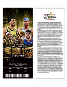 2025 NBA FINALS Thunder vs Pacers Replica Customizable Ticket Stub Any Seat - Picture 1 of 2