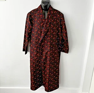 Vintage M & S St Michael Red Navy Paisley Smoking Jacket Robe Dressing Gown S - Picture 1 of 11