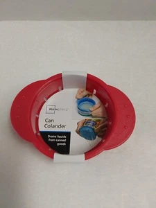 Mainstays Can Colander/Strainer Red Drains Liquid From Canned Goods BNWT! - Picture 1 of 3