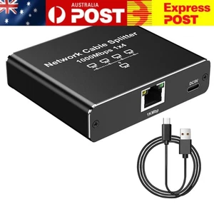 AU* 1 To 4 Gigabit Ethernet Splitter 1000Mbps LAN Splitter Cable for Cat6/7/8 Ca - Zdjęcie 1 z 7