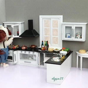 7PC Dollhouse 1:12 Scale Miniatures Set Stoves Kitchen Island Wooden Accessory - Picture 1 of 7