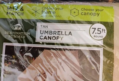 Paraguas tostado toldo 7,5 redondo tela resistente a la decoloración 89,75 pulgadas de diámetro  Foto 1 de 4