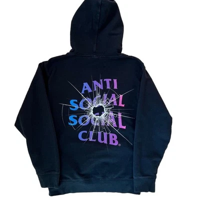 Anti Social Social Club Theories Hoodie Small Black Fleece Hooded Streetwear - Image 1 of 4