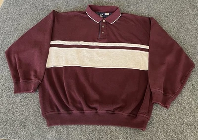 AZ Sport Para Hombres De Colección Sudadera Suéter Bloque de Color Rojo Gris XL Grunge Gorp Foto 1 de 4