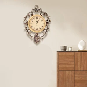 Vintage Metal Wall Clock, Decorative Retro Wall Clock for Bedroom/Living Room - Picture 1 of 16