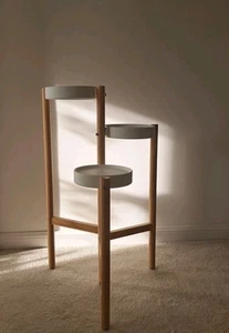 IKEA Satsumas Plant Stand with Bamboo Legs and White Shelves 78cm High - Picture 1 of 2