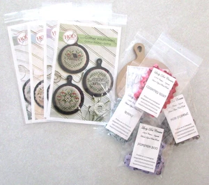 Hands On Design Gather Round Cross Stitch Pattern + Finishing Boards + Trim LOT - Picture 1 of 5