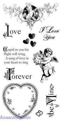 Gráfico 45 Sweet Sentiments #2 Set de estampillas adhesivas querubines, amor, para siempre, corazones Foto 1 de 2