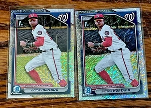 Victor Hurtado 2024 1st Bowman Chrome Shimmer Refractor & Mojo Lot Free Shipping - Picture 1 of 4