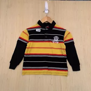 Vtg Pelle Pello Polo Shirt Youth 5 Multi Color Stripped Boy's Pullover Y2K - Picture 1 of 11