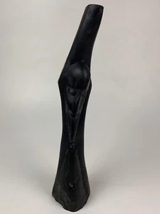 Escultura de madera tallada africana Makonde de mediados de siglo - cara alargada 18,5" de alto - Imagen 1 de 7