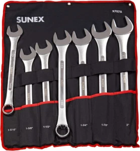9707 Jumbo Fractional Combination Wrench Set, 7Piece (Includes Roll-Case) - Picture 1 of 5