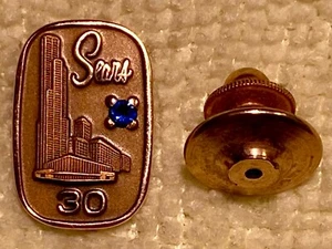 Vintage Sears 30 Year Service Pin, 2.2g x 10K w/Sapphire, ca. 1973-mid 1990’s - Picture 1 of 6