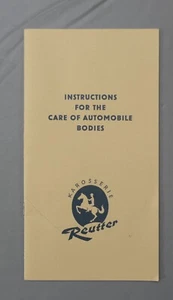 Porsche 356 Reutter Instructions for the Care of Automobile Bodies - Bild 1 von 5