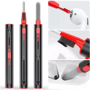 Cleaning Pen for Airpods Pro Multi-Function 3 in 1 Cleaner in Black/Red - Picture 1 of 10