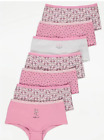 7 Pack Girls Pink FLAMINGO Short Briefs Knickers Pants Age 1-14 Underwear Cotton