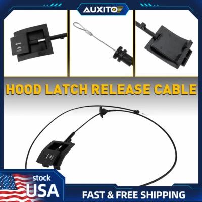 Nuevo cable de liberación de pestillo de capó con mango para camionetas Ford Serie F 1992-97 y Bronco Foto 1 de 4