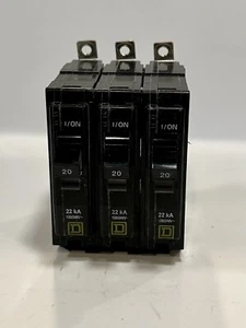 LOT: 3 USED Square D QOB120 Circuit Breaker 20A 120 QOB 20 Amp 1 Pole Single - Picture 1 of 6
