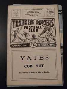 TRANMERE ROVERS v SWINDON TOWN 1958/9 - Picture 1 of 1