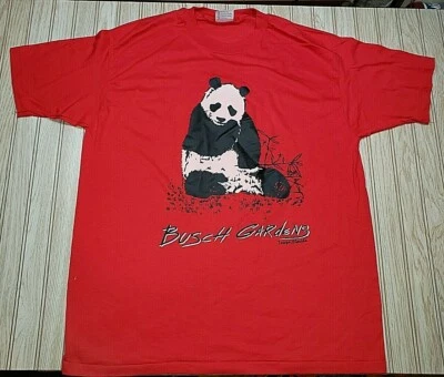 nos vtg 80s Busch Gardens Tampa FL Chinese Panda Bear Shirt 2XL Ling Yong USA 50 - Image 1 of 3