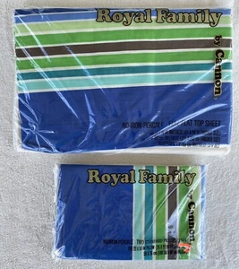 Royal Family By Cannon Full Flat Sheet And 2 Pillowcase Set No Iron Percale - Picture 1 of 10