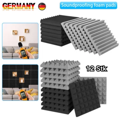 D LIAN DONG 12 Stk. Akustikschaumstoff AKUSTIK SELBSTKLEBEND hemmend Absorber Schaumstoff DE
