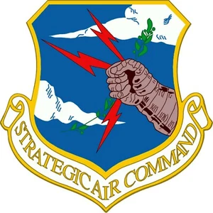 USAF "SAC" STRATEGIC AIR COMMAND Window Sticker 4" H x 4" W LAMINATED - Picture 1 of 3