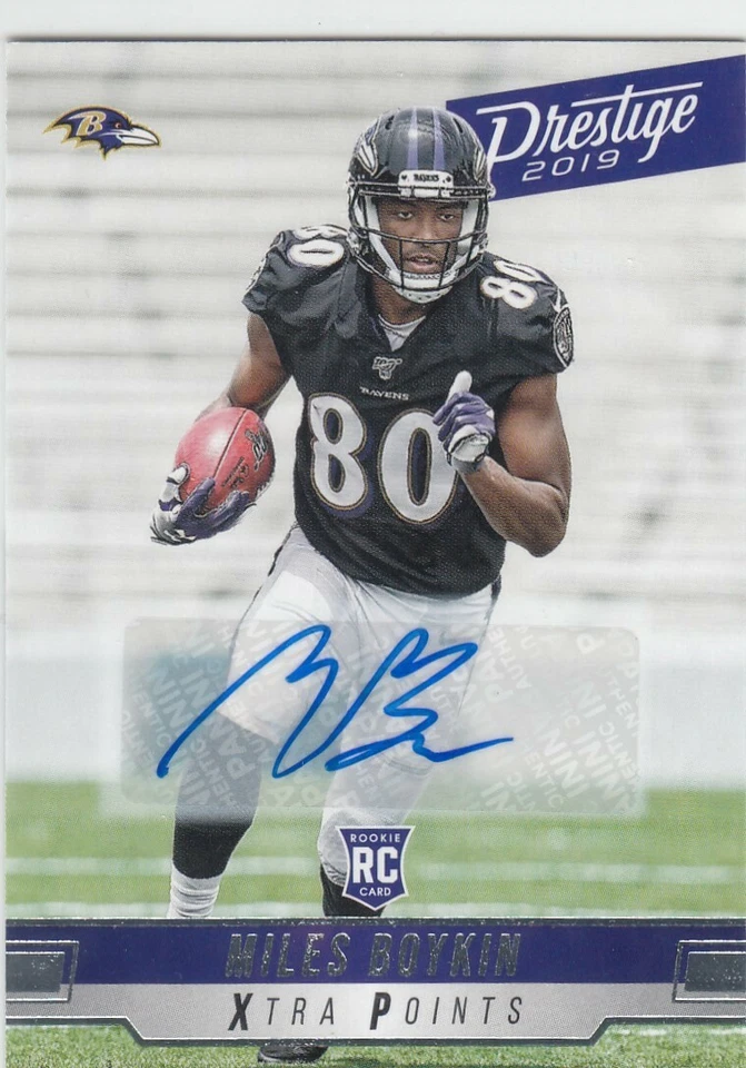 2019 Miles Boykin Prestige Xtra Points ROOKIE AUTO #266 - Baltimore Ravens RC - Image 1 of 1