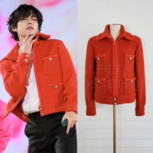 CHANEL 19A 2019 RED WOOL TWEED JACKET FR34 PRISTINE - Picture 1 of 13