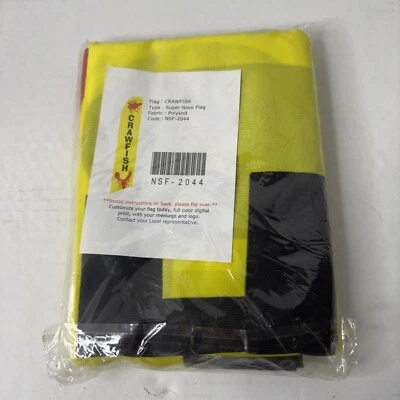 Bandera de cangrejo amarillo y rojo para publicidad 12 pies X 2,5 pies Foto 1 de 3