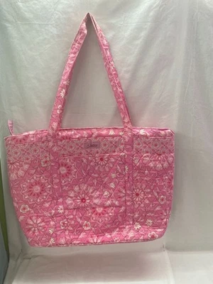 Bolso de Mano Longaberger Sisters Mujer Grande Rosa Floral Acolchado con Cremallera 100% Algodón Foto 1 de 4