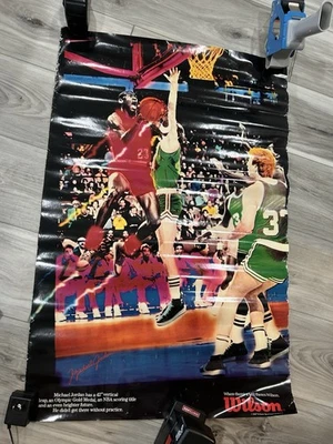 Michael Jordan Larry Bird 1987 WILSON SPORTING GOODS POSTER - SUPER COOL - Image 1 of 4